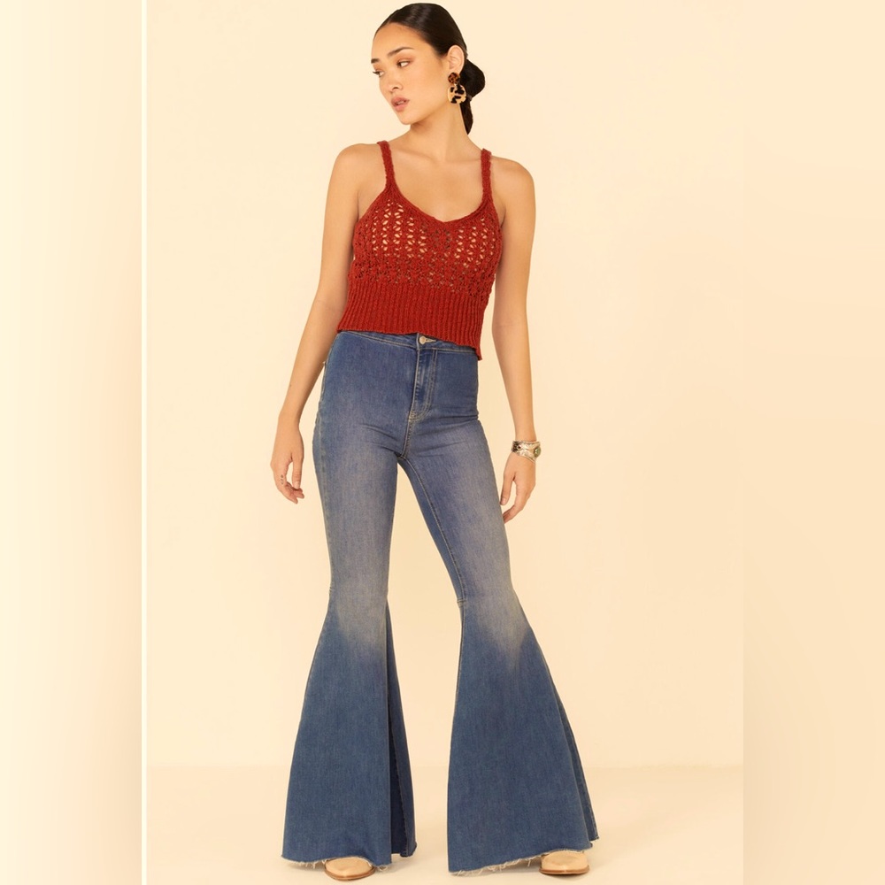 HYFVE Red Knit Cropped Tank Top NWT